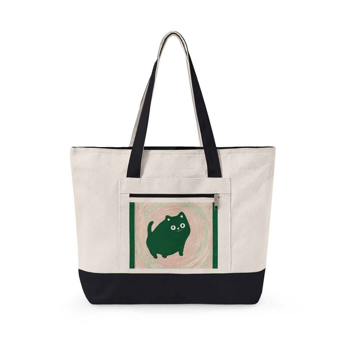 Green Cat Heavy Canvas Tote