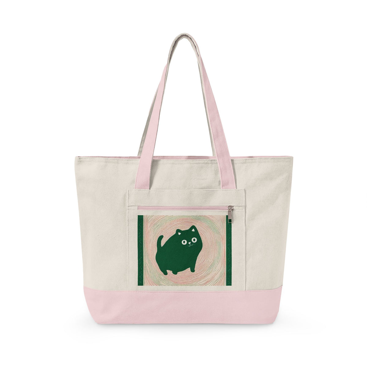Green Cat Heavy Canvas Tote